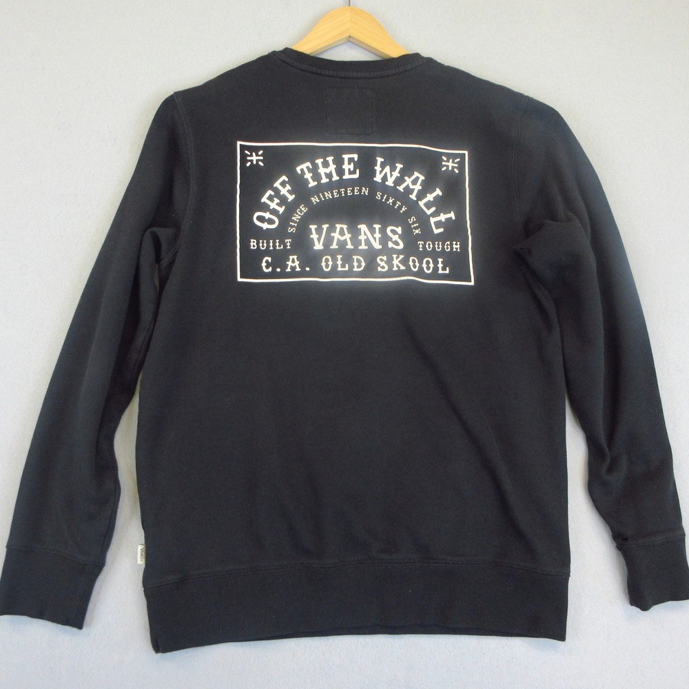 Vans Sweatshirt Mens M Black Off The Wall Graphic C.A. Old Skool Crew Skate 1366 - Picture 2 of 8